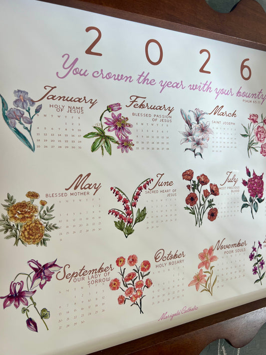 2026 Wall Calendar Poster + Frame