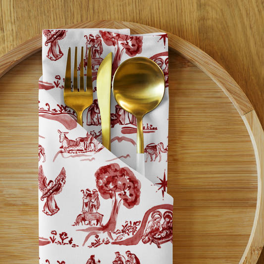 Christmas Toile Cloth napkin set