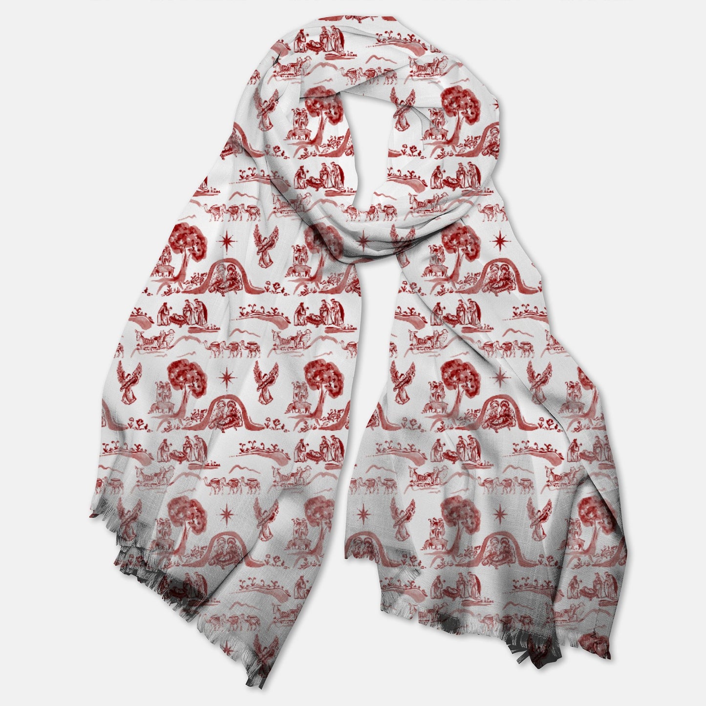 Christmas Toile Pashmina Scarf