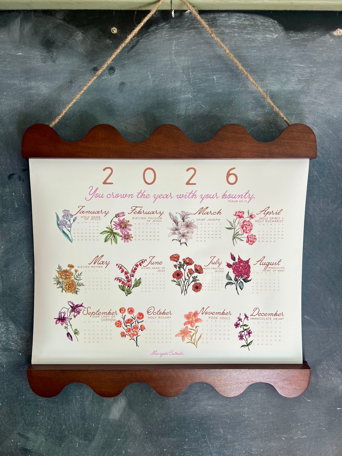 2026 Wall Calendar Poster + Frame