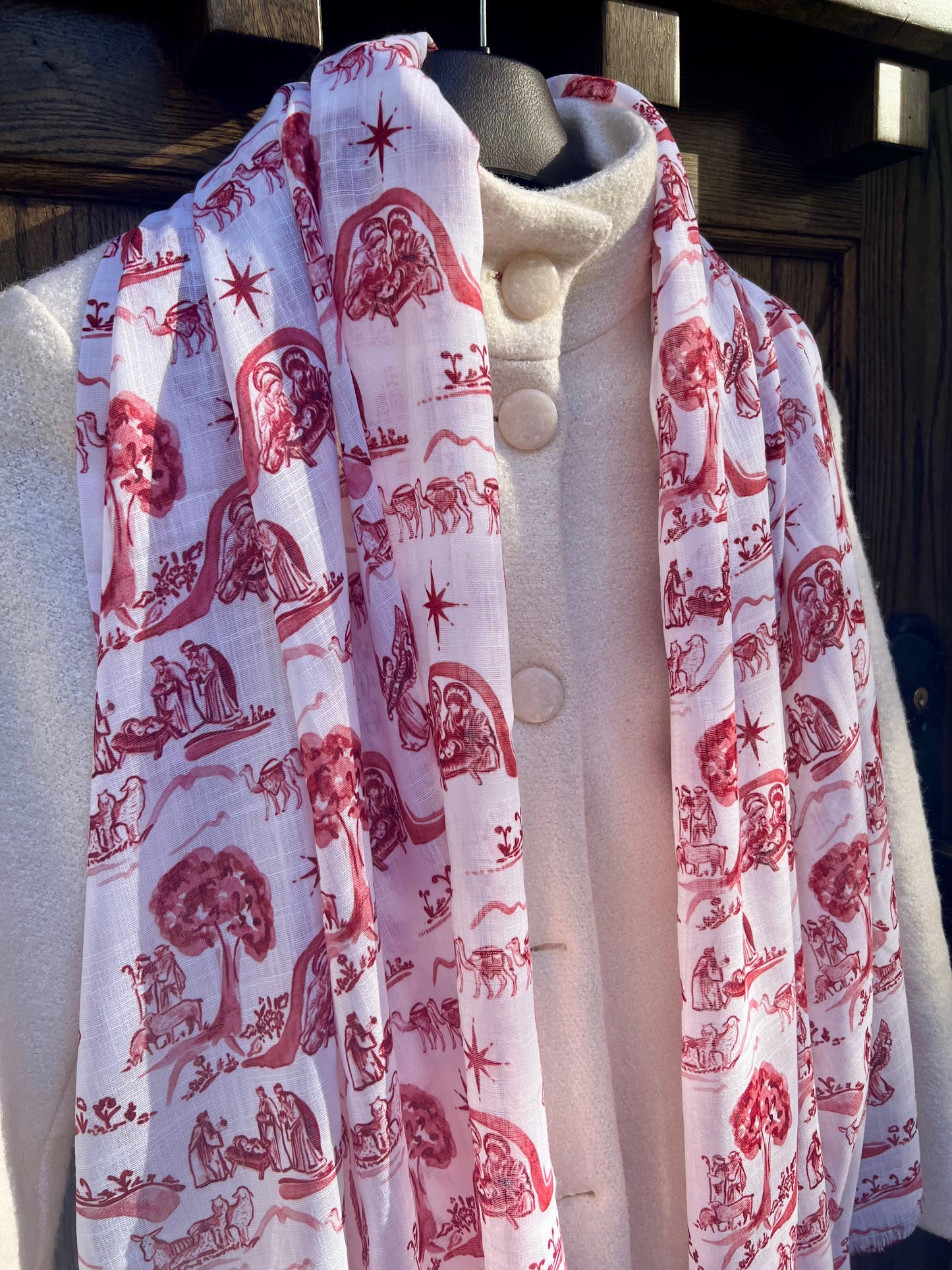 Christmas Toile Pashmina Scarf
