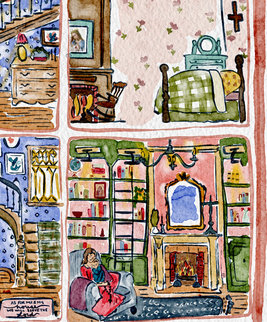 Domestic Church Cotton Print