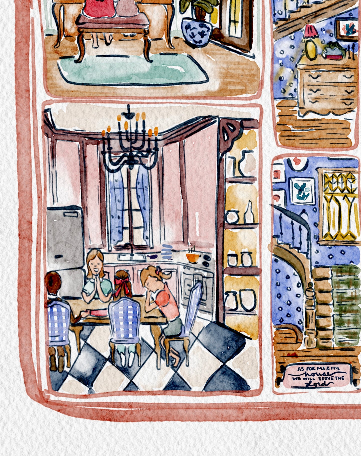 Domestic Church Cotton Print