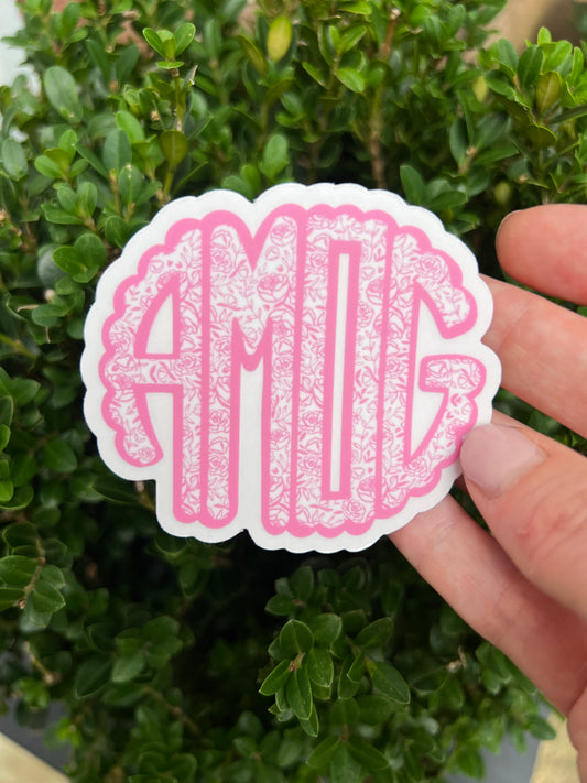 Pink AMDG Sticker