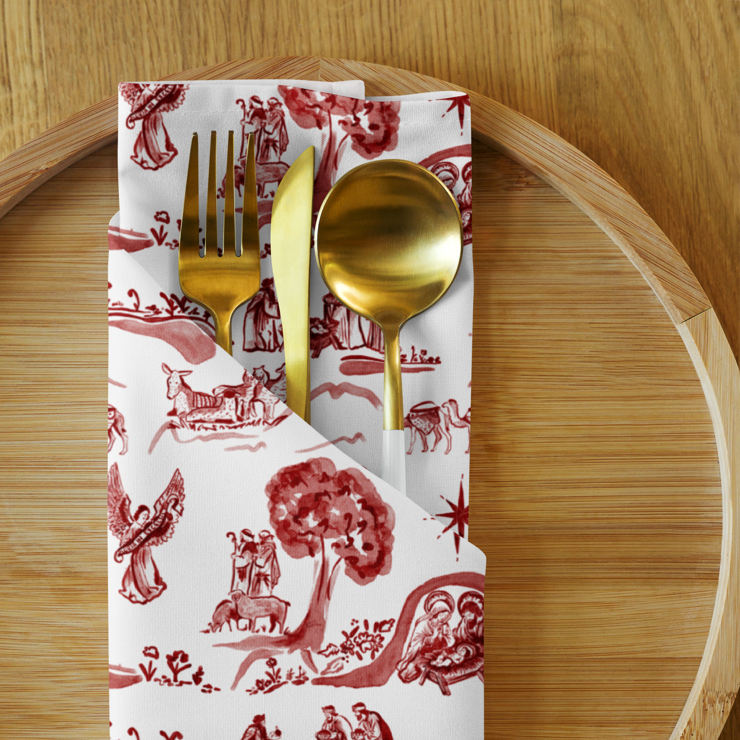 Christmas Toile Cloth napkin set