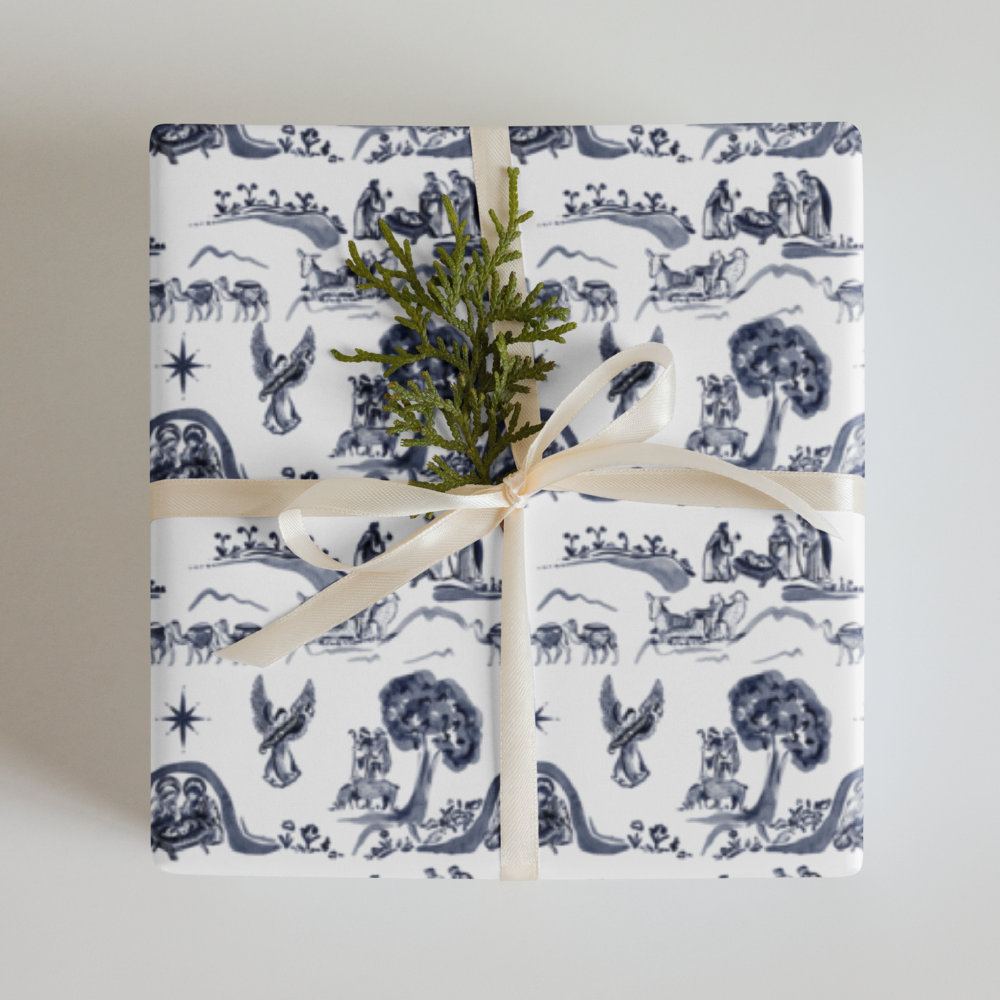 Christmas Toile Wrapping Paper