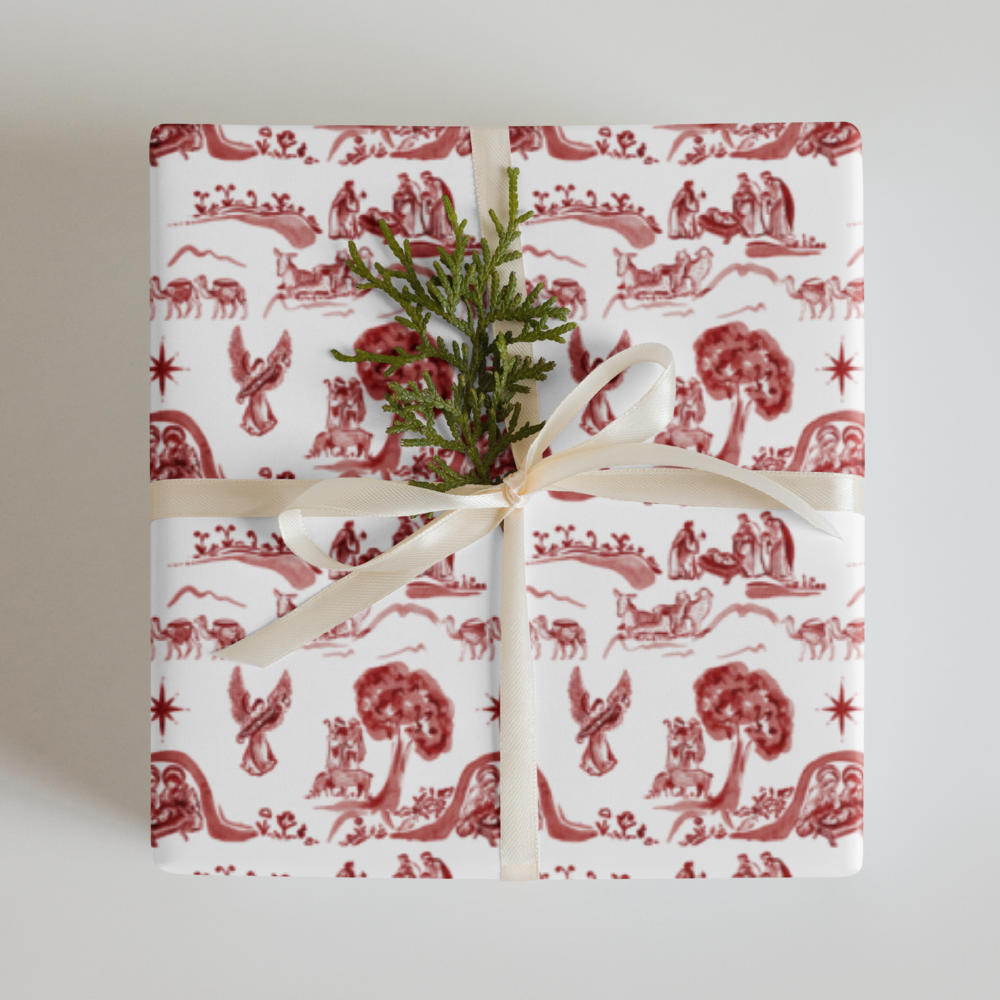 Christmas Toile Wrapping Paper